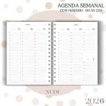 Agenda visão semanal - Nude - 2026