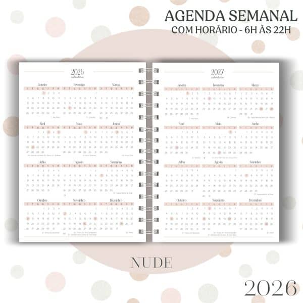 Agenda visão semanal - Nude - 2026 - Imagem 3