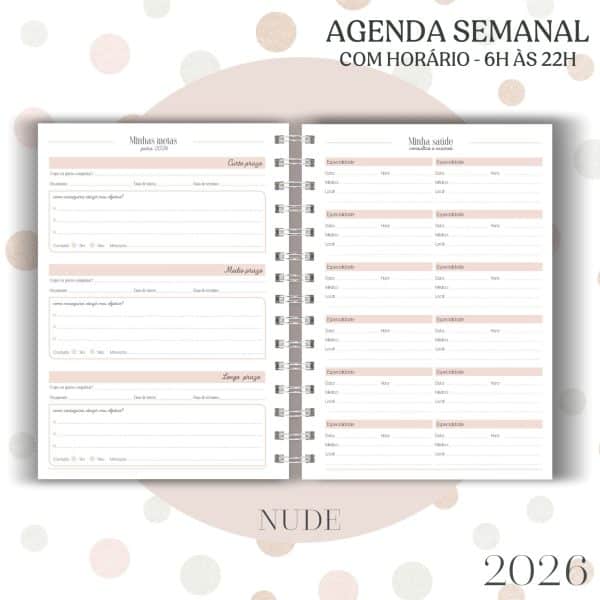 Agenda visão semanal - Nude - 2026 - Imagem 4