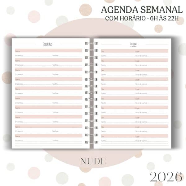 Agenda visão semanal - Nude - 2026 - Imagem 5