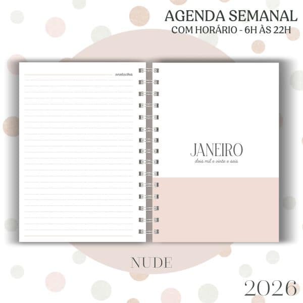 Agenda visão semanal - Nude - 2026 - Imagem 7