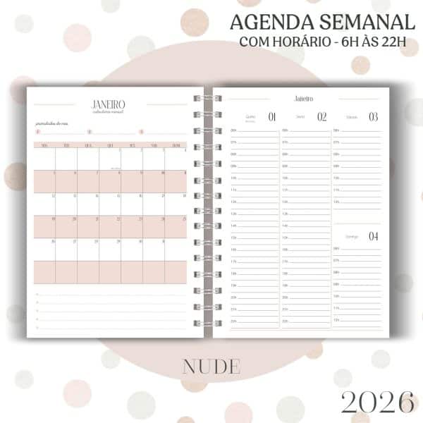 Agenda visão semanal - Nude - 2026 - Imagem 8
