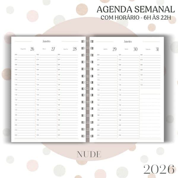 Agenda visão semanal - Nude - 2026 - Imagem 9