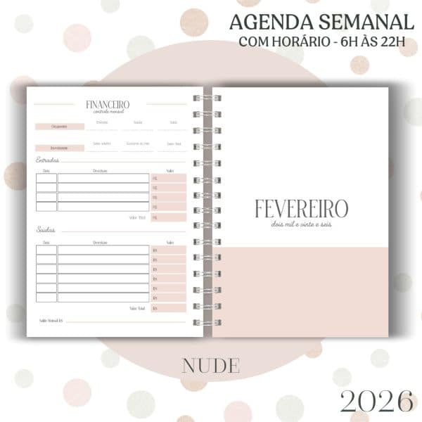 Agenda visão semanal - Nude - 2026 - Imagem 10