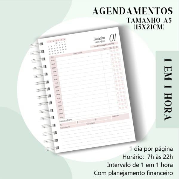Agendamento de horários A5 - 2026 - de 1 em 1 hora - Imagem 1