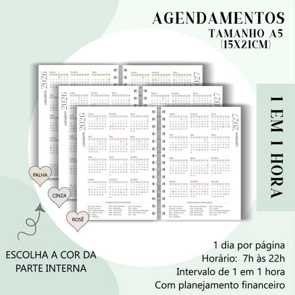 Agendamento de horários A5 - 2026 - de 1 em 1 hora - Imagem 2