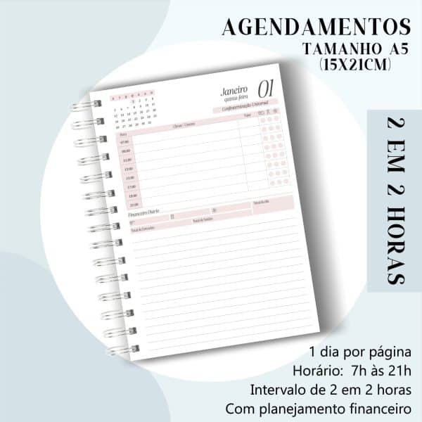 Agendamento de horários A5 - 2026 - de 2 em 2 horas - Imagem 1