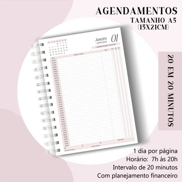 Agendamento de horários A5 - 2026 - de 20 em 20 minutos - Imagem 1
