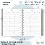 Agenda visão semanal Colegial (17x24cm) - Azul - 2026