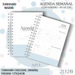 Agenda visão semanal Colegial (17x24cm) - Azul - 2026 - Imagem 2