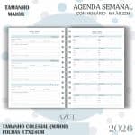 Agenda visão semanal Colegial (17x24cm) - Azul - 2026 - Imagem 4