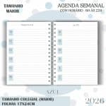 Agenda visão semanal Colegial (17x24cm) - Azul - 2026 - Imagem 5