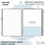 Agenda visão semanal Colegial (17x24cm) - Azul - 2026 - Imagem 6