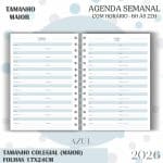 Agenda visão semanal Colegial (17x24cm) - Azul - 2026 - Imagem 8