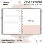Agenda visão semanal Colegial (17x24cm) - Nude - 2026 - Imagem 11