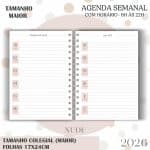 Agenda visão semanal Colegial (17x24cm) - Nude - 2026 - Imagem 2