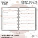 Agenda visão semanal Colegial (17x24cm) - Nude - 2026 - Imagem 4