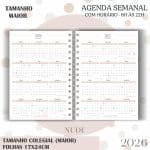 Agenda visão semanal Colegial (17x24cm) - Nude - 2026 - Imagem 5