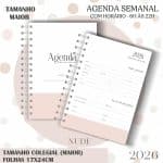 Agenda visão semanal Colegial (17x24cm) - Nude - 2026 - Imagem 6