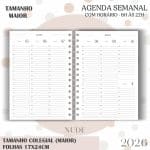 Agenda visão semanal Colegial (17x24cm) - Nude - 2026