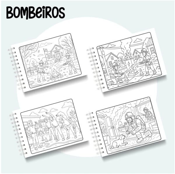 Livro de Colorir Bombeiros - Imagem 2