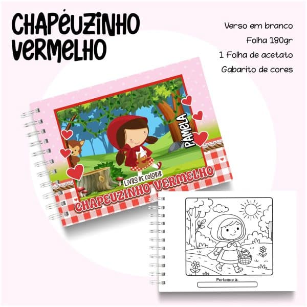 Livro de Colorir Chapeuzinho Vermelho - Imagem 1