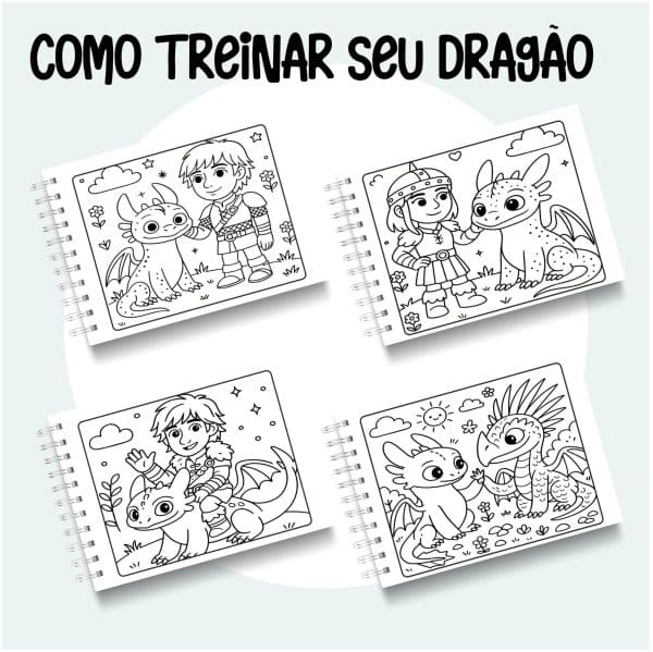 Livro de Colorir Como treinar o seu dragão - Imagem 2
