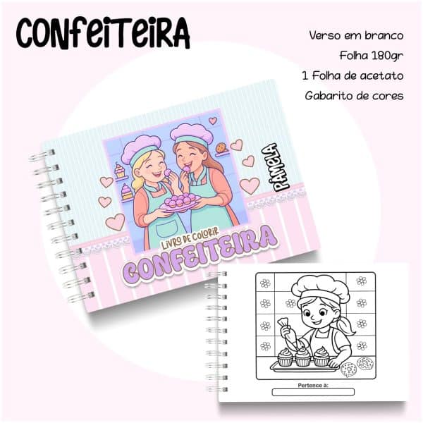 Livro de Colorir Confeiteira - Imagem 1