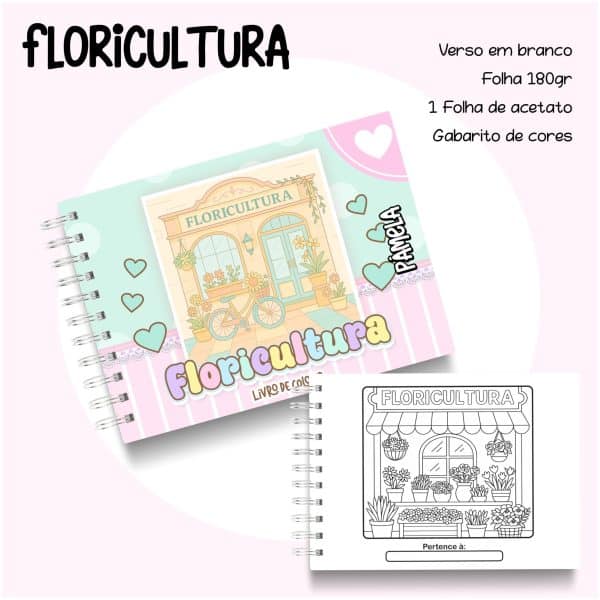 Livro de Colorir Floricultura - Imagem 1