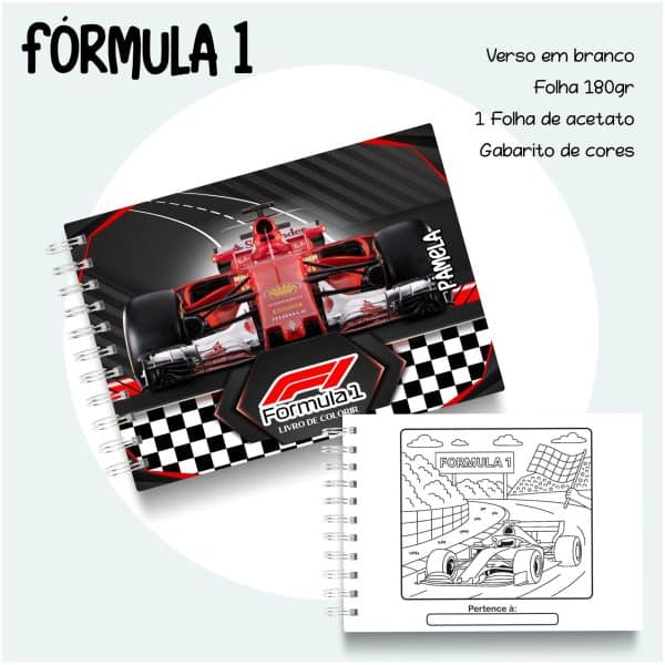 Livro de Colorir Fórmula 1 - Imagem 1