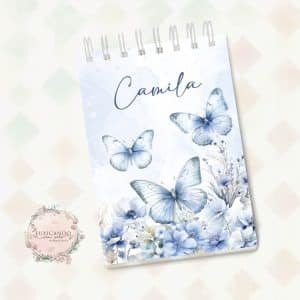 Bloquinho Decorado A6 - Borboleta Azul