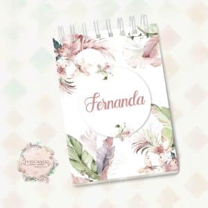 Bloquinho Decorado A6 - Floral Elegante