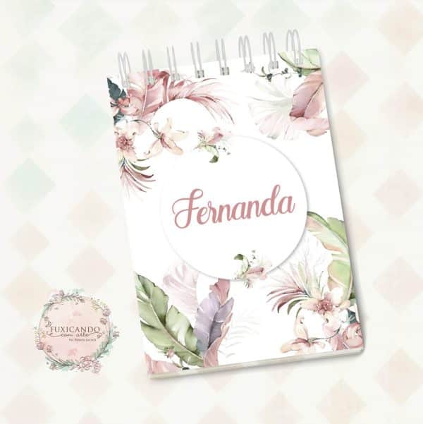 Bloquinho Decorado A6 - Floral Elegante - Imagem 1