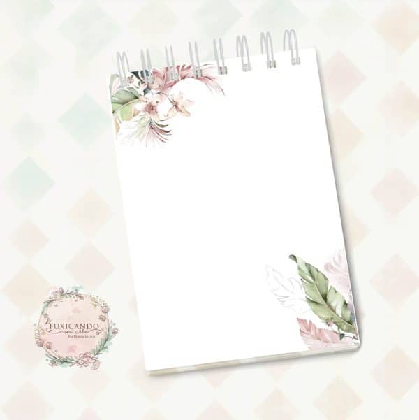 Bloquinho Decorado A6 - Floral Minimalista - Imagem 2