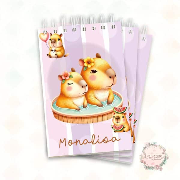 Mini Bloquinho - Capivara Menina - Mod 01 - Coleção 2025 - Imagem 1