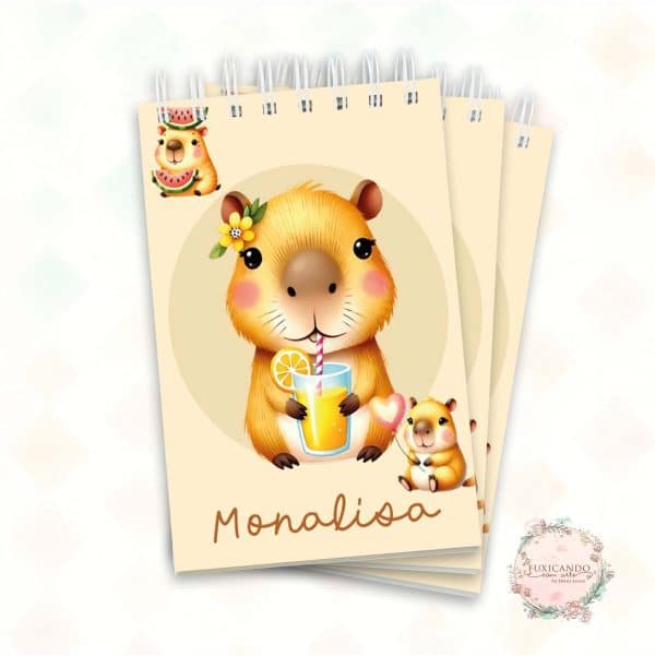 Mini Bloquinho - Capivara Menina - Mod 02 - Coleção 2025 - Imagem 1