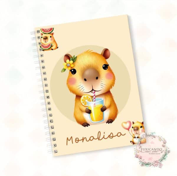 Caderno - Capivara Menina - Mod 02 - Coleção 2025 - Imagem 1