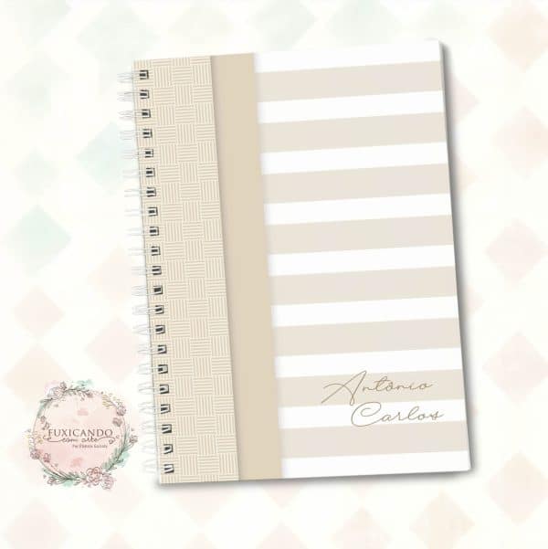 Caderno A5 - Neutro Geométrico Off White - Imagem 1