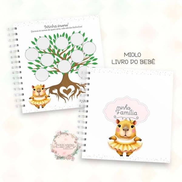 Livro do Bebê - Capivara Menina - Mod 02 - Coleção 2025 - Imagem 5
