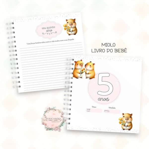 Livro do Bebê - Capivara Menina - Mod 02 - Coleção 2025 - Imagem 7
