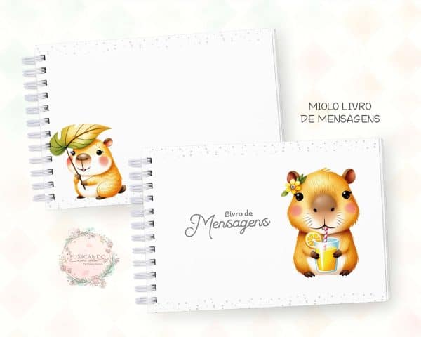 Caderno de Mensagens - Capivara Menina - Mod 02 - Coleção 2025 - Imagem 2