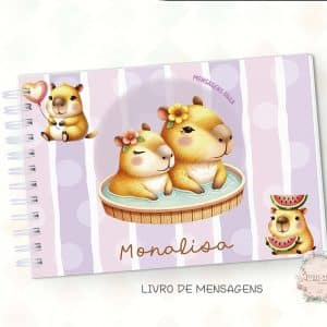 Caderno de Mensagens - Capivara Menina - Mod 01 - Coleção 2025