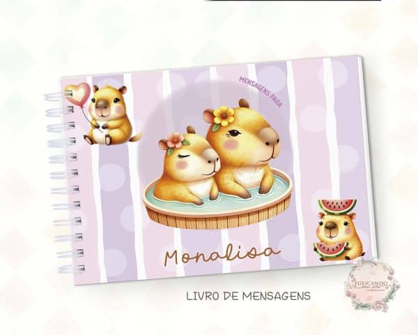 Caderno de Mensagens - Capivara Menina - Mod 01 - Coleção 2025 - Imagem 1