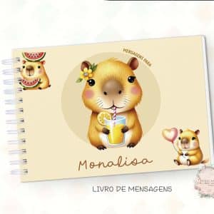 Caderno de Mensagens - Capivara Menina - Mod 02 - Coleção 2025