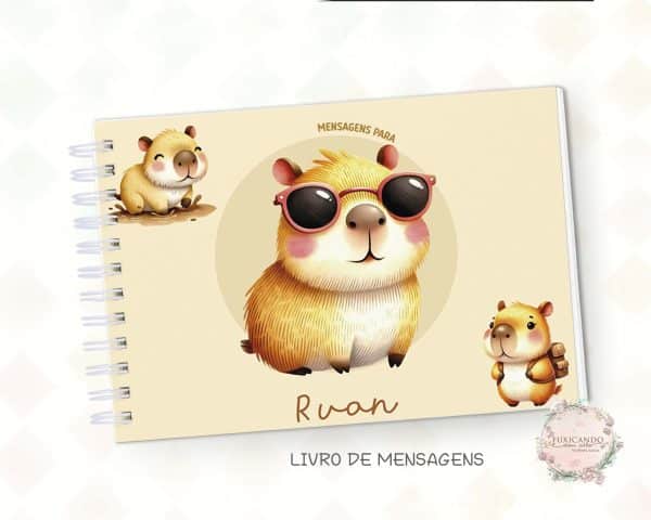 Caderno de Mensagens - Capivara Menino - Mod 02 - Coleção 2025 - Imagem 1