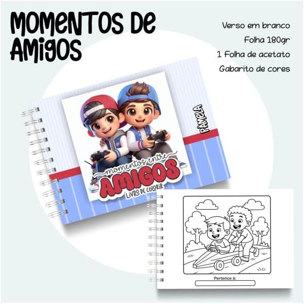 Livro de Colorir Momentos de Amigos - Imagem 1