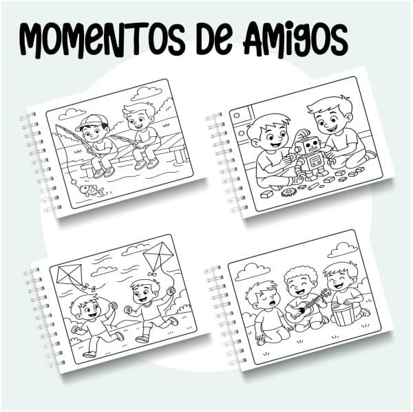 Livro de Colorir Momentos de Amigos - Imagem 2