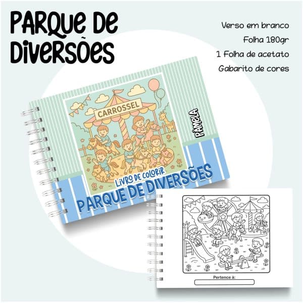 Livro de Colorir Parque de diversões - Imagem 1