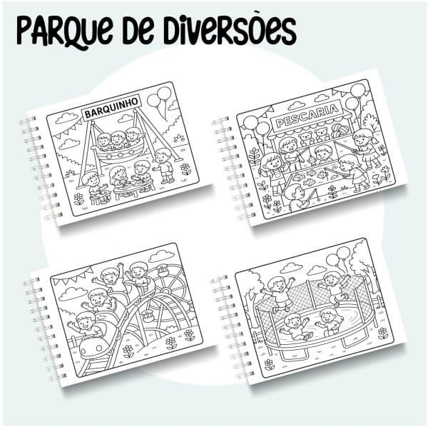Livro de Colorir Parque de diversões - Imagem 2