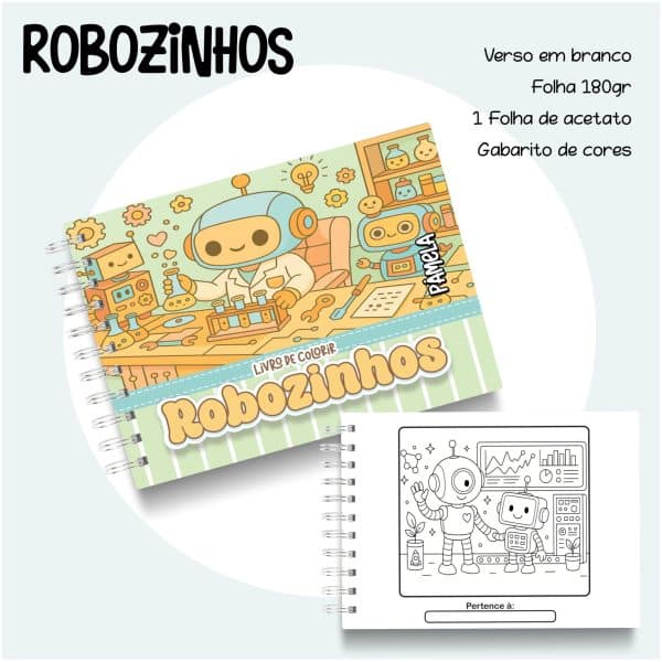 Livro de Colorir Robozinhos - Imagem 1
